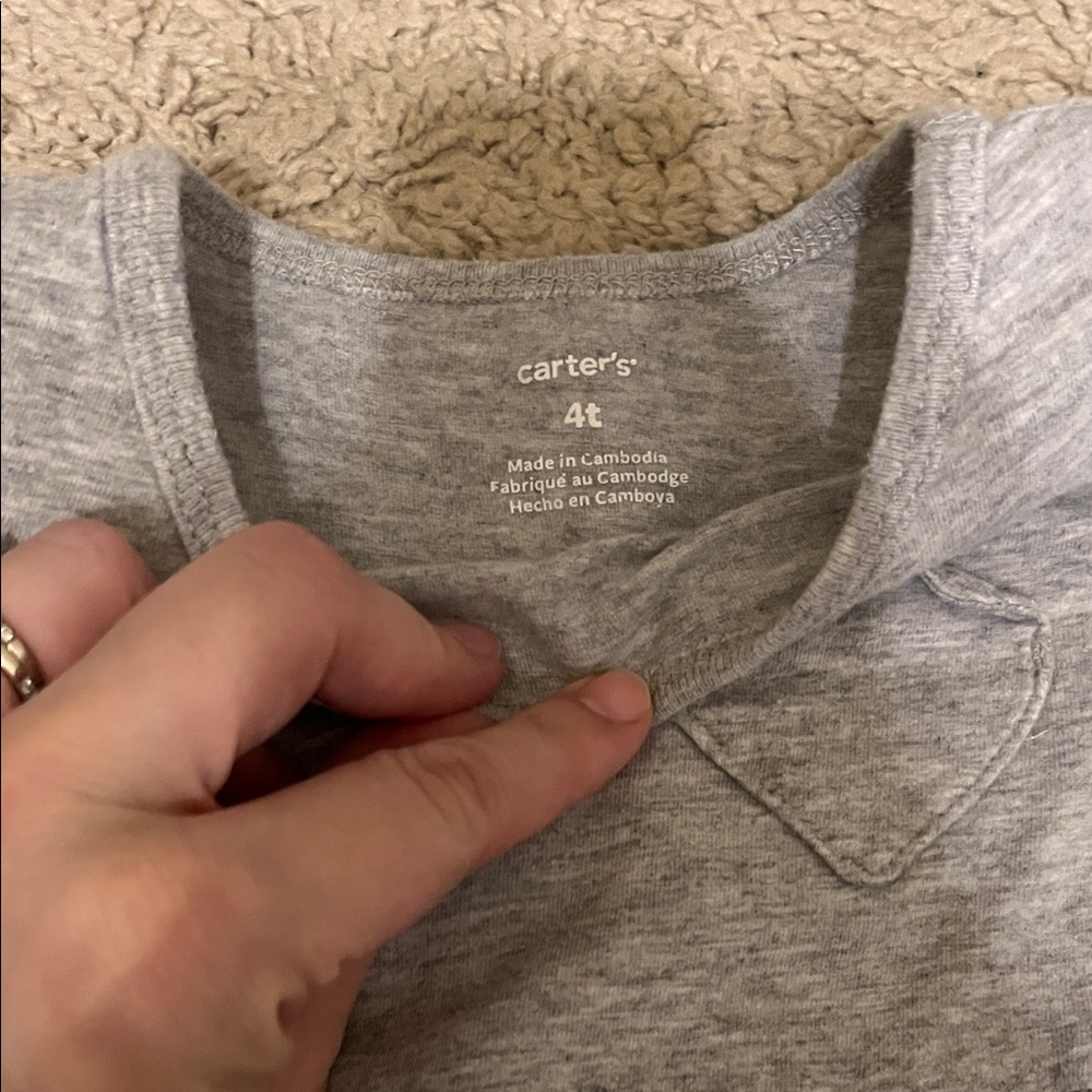 Carter's Light Blue Top with Gold Stars - Picture 3 of 3